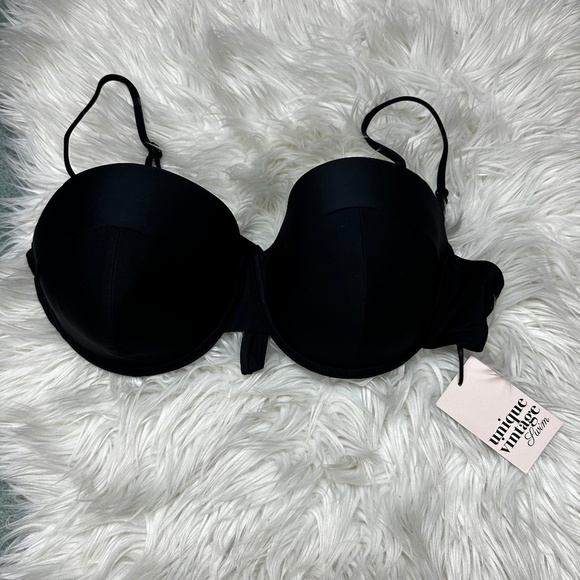 NWT Unique Vintage black bikini top size XXL - Picture 1 of 6